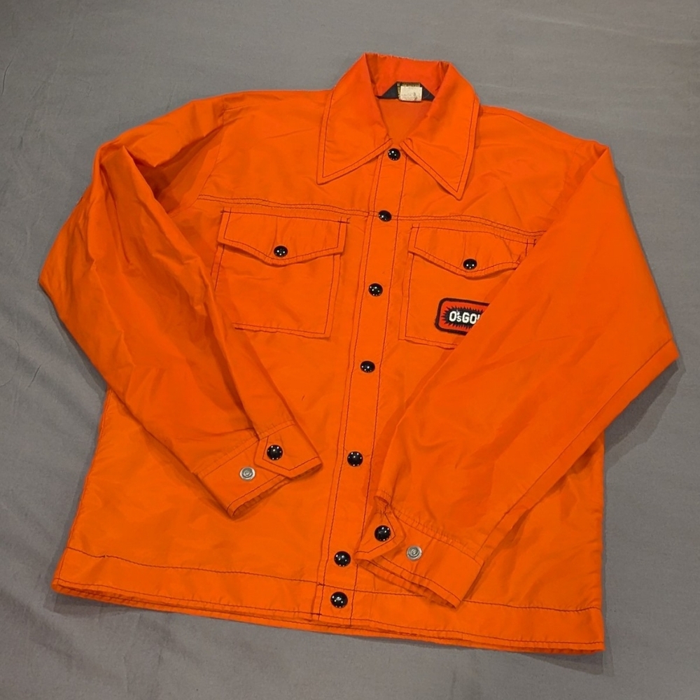 Vintage Retro Nylon Windbreaker Orange Small